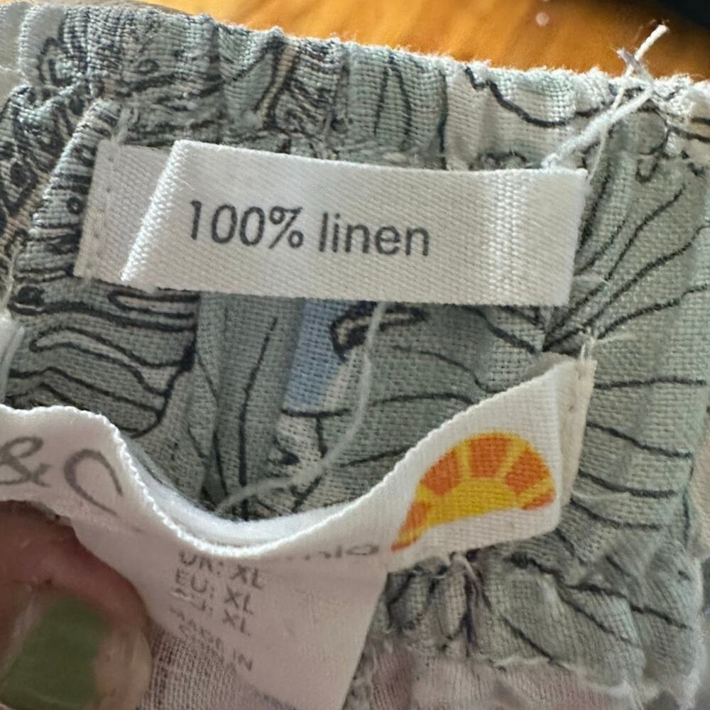 C&C California Linen Wide-Leg Cropped Tropical Pants – Size XL - Picture 5 of 6